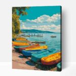 Csónakázás a magyar tengeren számfestő