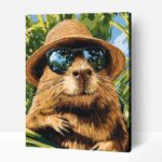 Napszemüveges kapibara számfestő