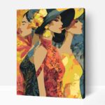 Absztrakt hölgyek számfestő