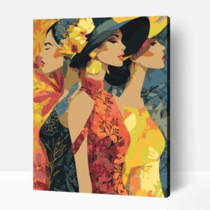 Absztrakt hölgyek számfestő