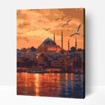 Sirályok Isztambulban számfestő