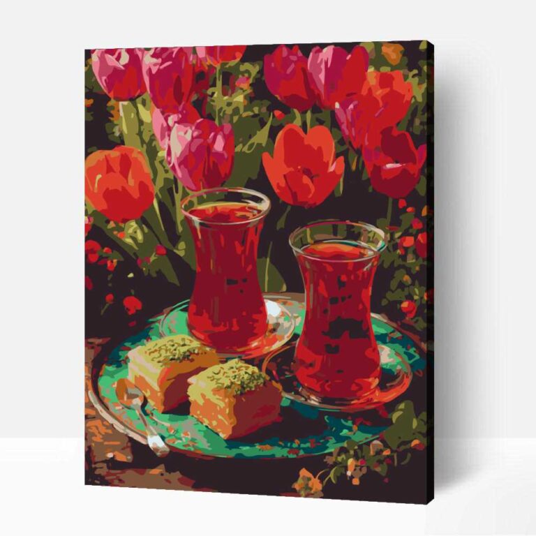 Török tea baklavával számfestő