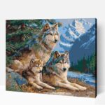 Farkas család a hegyekben számfestő