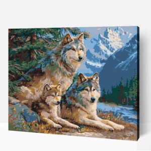 Farkas család a hegyekben számfestő