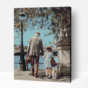 Meghitt séta a nagypapával számfestő