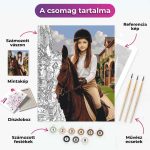 Lovagló lány - arccserés számfestő - Image 2