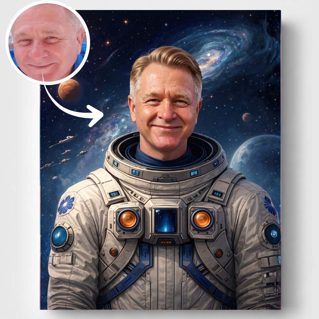 Termékképek - faceswap-termékkép Asztronauta - arccserés számfestő - Image 1