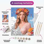 Virágkoszorús hölgy - arccserés számfestő - Image 2